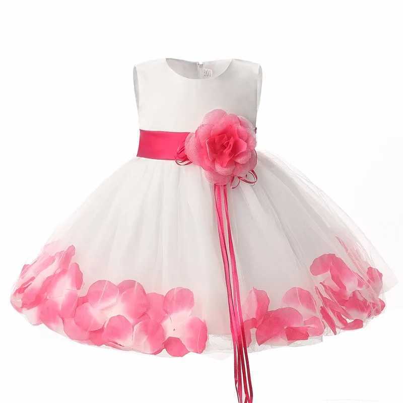 Newborn Baby Girl 1 Year Birthday Dress Petals Tulle Toddler Girl Christening Dress Infant Princess Party Dresses For Girls 2T X250203
