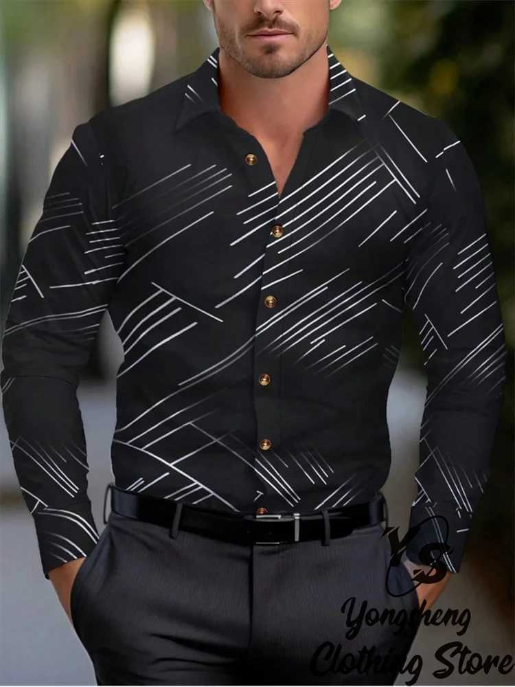 Mens Long Sleeve Shirt Casual Shirt Fashion 2024 New Mens Popular Fashion Commuting Business Oversized ClothingXJ250121