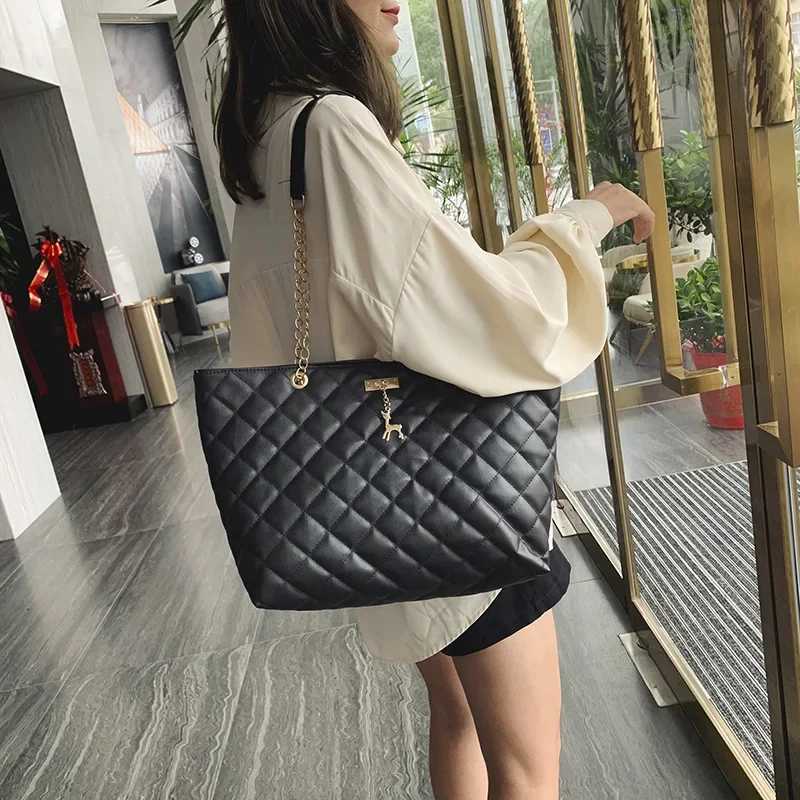 Tote Bags for Women PU Leather Diamd Lattice Handbag Persality Large Capacity Underarm Shoulder Bag Designer BagXJ250121