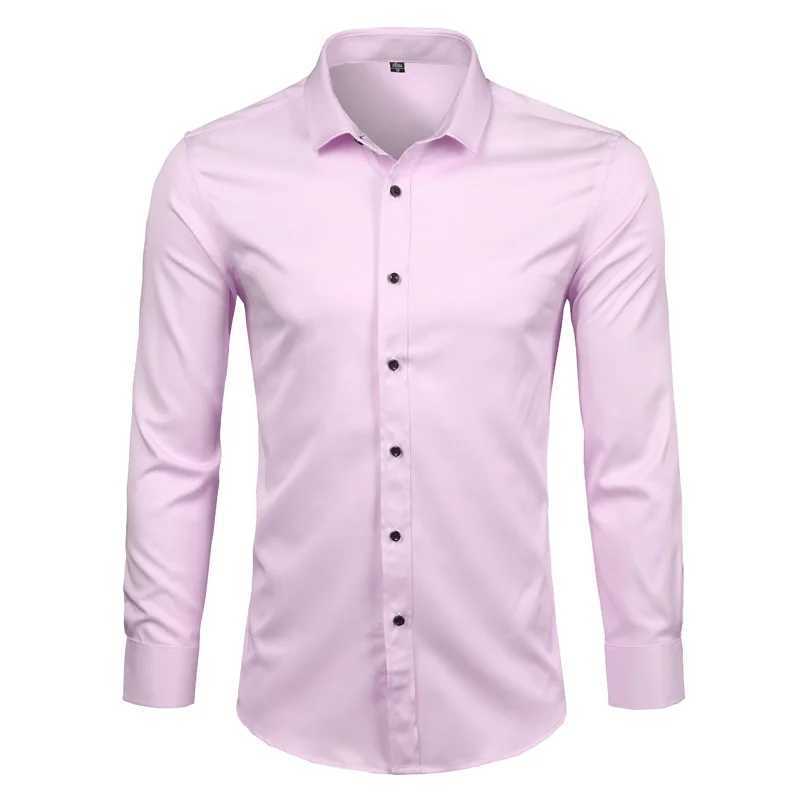 New Mens Minimalist Slim Fit Long Sleeve Shirts Classic Business Solid Color Office Shirt Casual Mens Clothing Tops 2024XJ250121