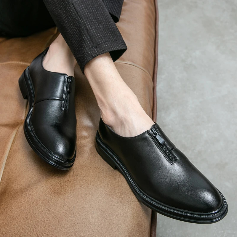 Fashionable Mens One Step Business Leather Shoes Evening Dress Gentleman Formal Elegant Wedding Shoes Zapatillas 250113