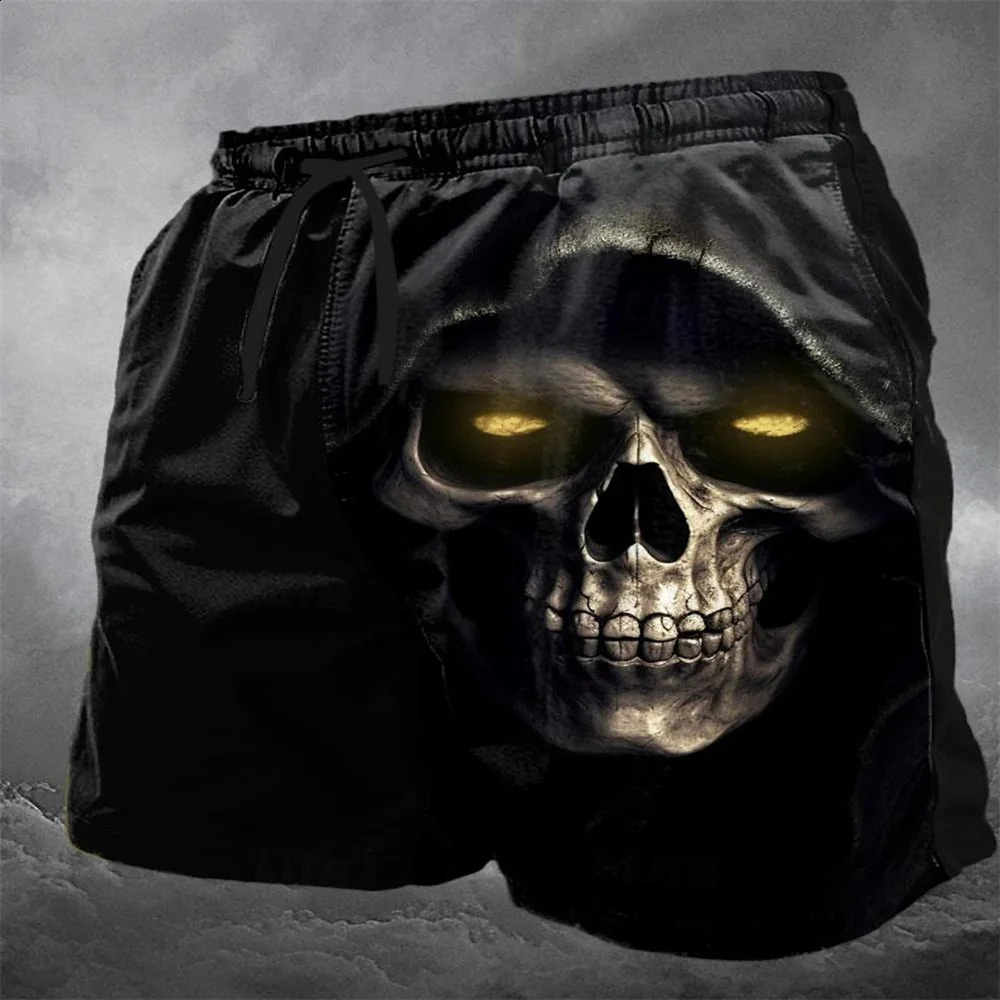 Summer Skull 3D Print Beach Shorts Mens Casual Fashion Board Male Swimming Trunks Kids Short Pants Man Swimsuit Clothing 250121
