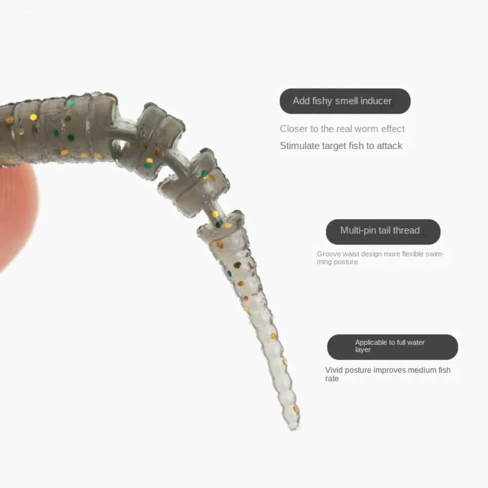 20PCS Wobblers Mini Ocean Rock Fishing Soft Lures Rubber Soft Baits 4cm Soft Worm Artificial Baits Bass Silicone FishXJ250122