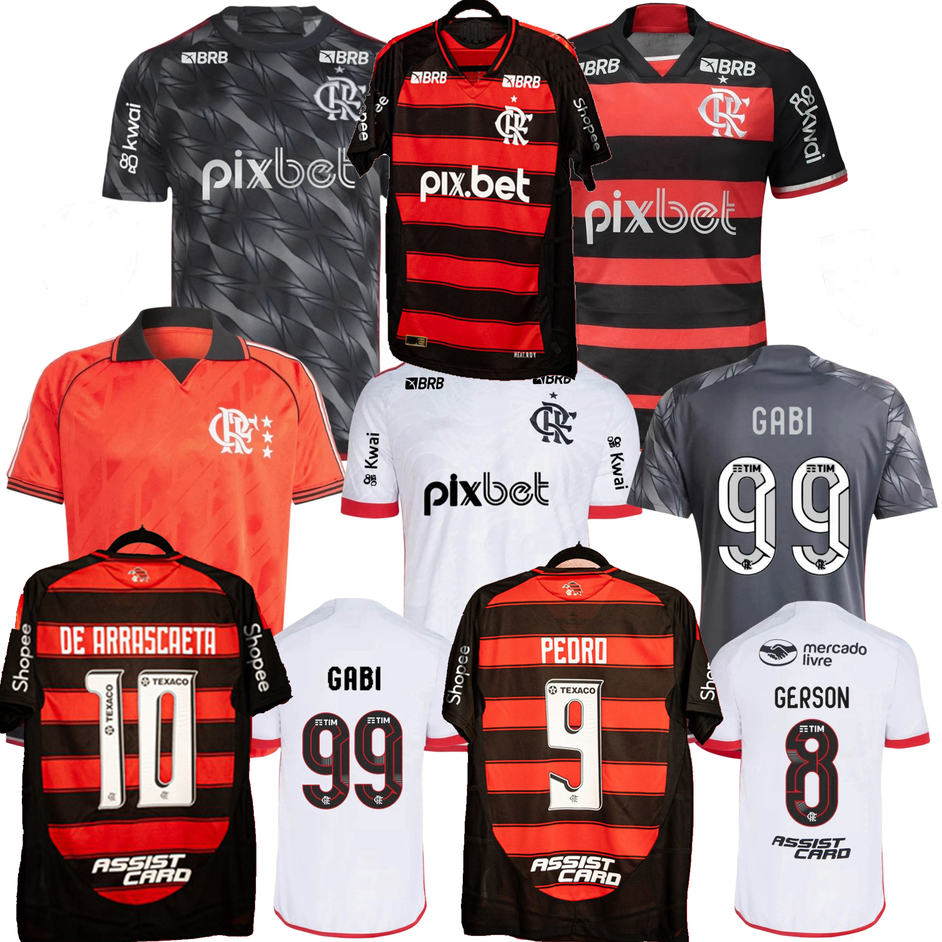 Player Fans CR Flamengo Soccer Jerseys 2024 2025 2026 DANILO DE ARRASCAETA DE LA CRUZ GABI B.HENRIQUE DIEGO PEDRO GERSON L.ORTIZ 24 25 26 home away 3rd football shirt 4XL