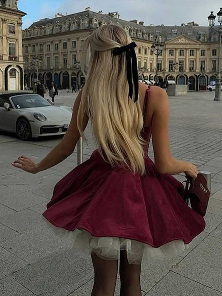 Sexy Tube Top Lace Dress Women Slim Sveless Pleated Mini A-line Party Dresses 2024 Fashion Solid Evening Strap Solid RobeXJ250115