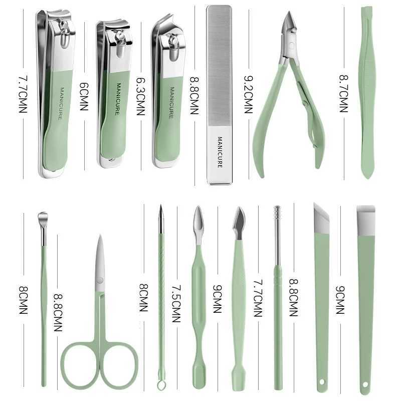 Leeseph 18 IN 1 Professional Stainless Steel Nail Clipper Travel Grooming Kit Manicure and Pedicure Set Personal Care ToolsXJ250116