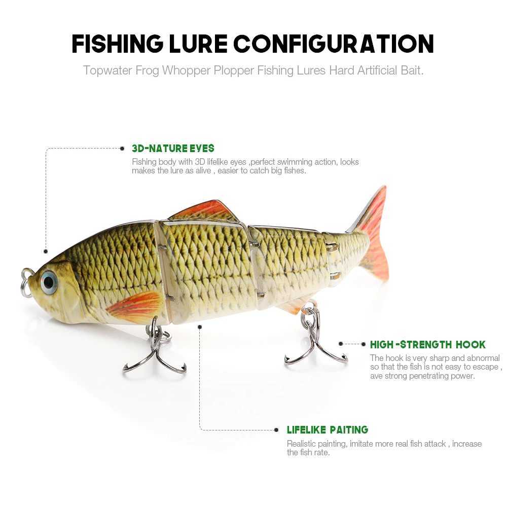VTAVTA 12cm 16g Lifelike 4 Segments Joint Bait Artificial Fishing Lure Sinking Wobblers For Pike Swimbait Crankbaits FishingXJ250122