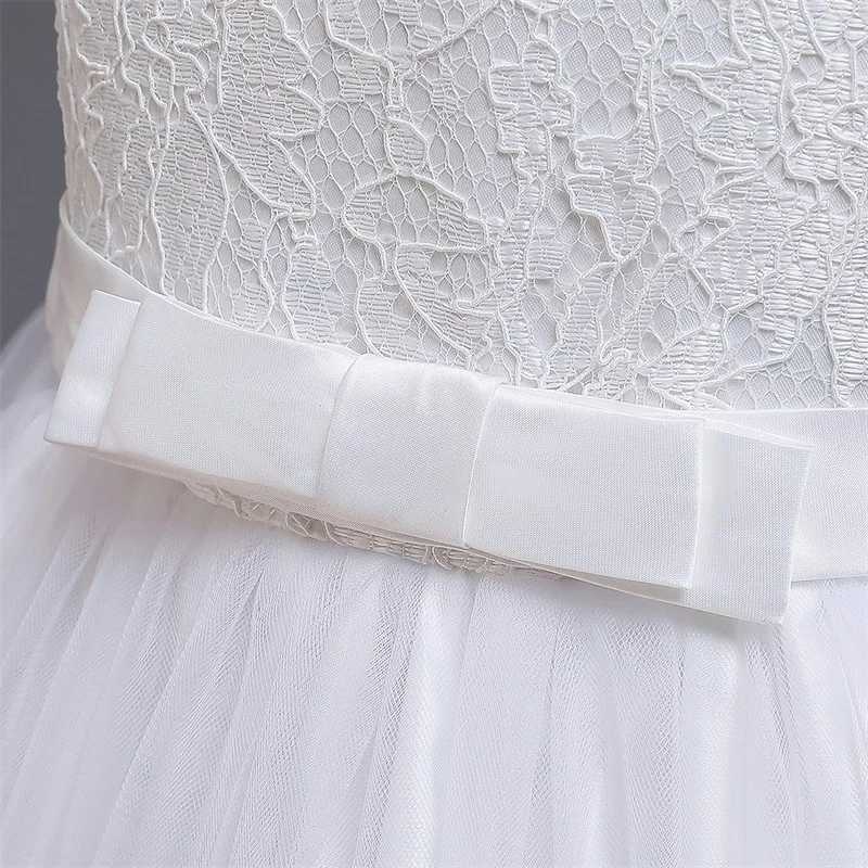 Baby Girls White Baptism Birthday Princess Dress Toddler Girl New Year Embroidery Floral Long Sleeve Flower Kid Wedding Costume X250203