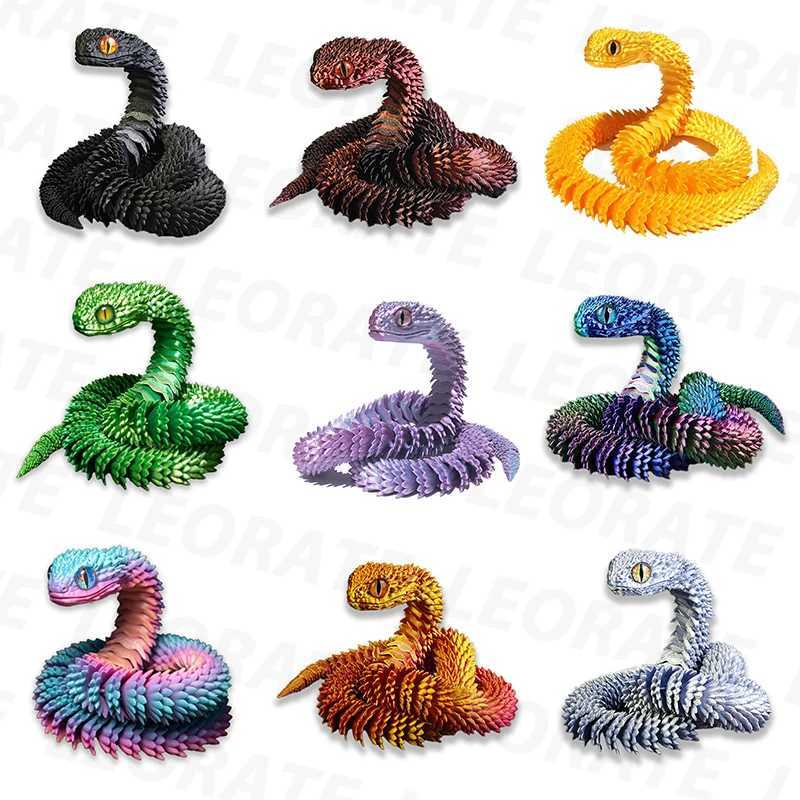 3D Snake Dragon Printed Figures New Year Decoration 2025 Traditional Table Ornament 3d Toys for Kids Christmas Gift Free shipping