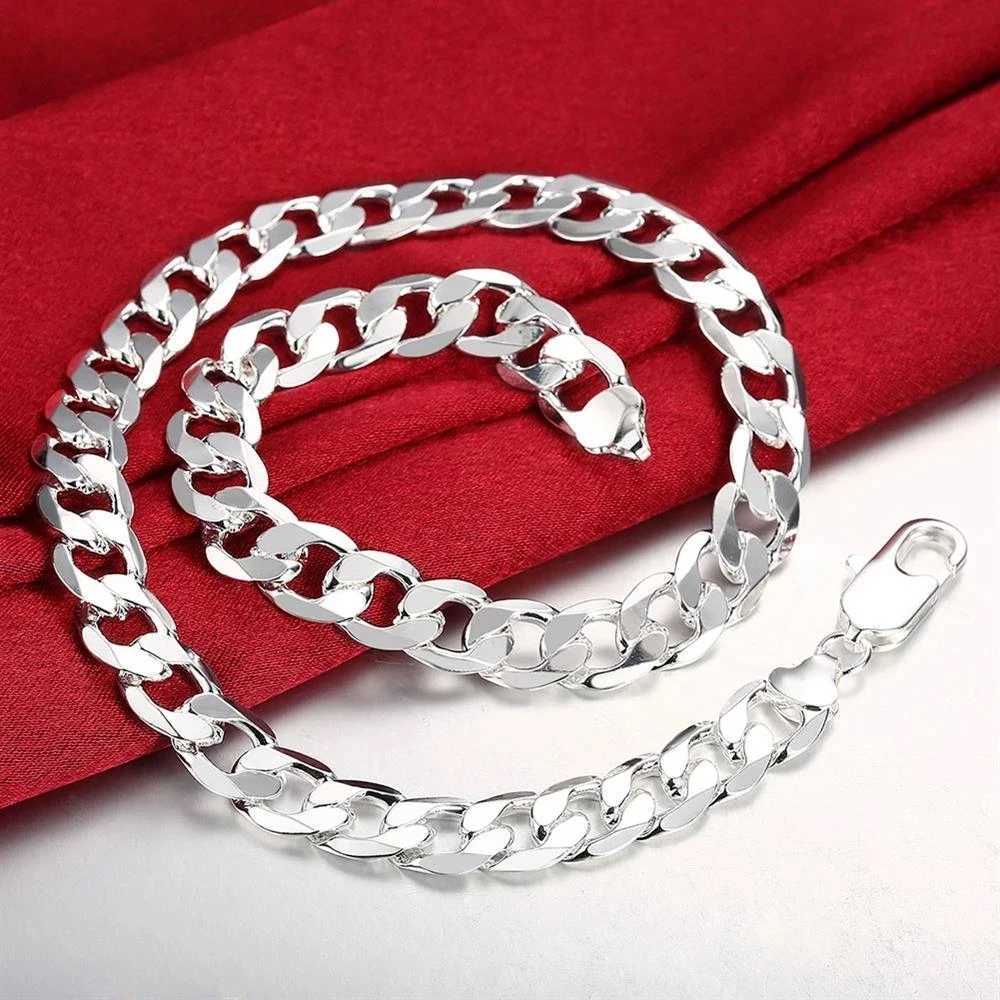 Special offer 925 Sterling Silver necklace for men classic 12MM chain 18-30 inches fine Fashion brand jewelry party wedding giftXJ250114