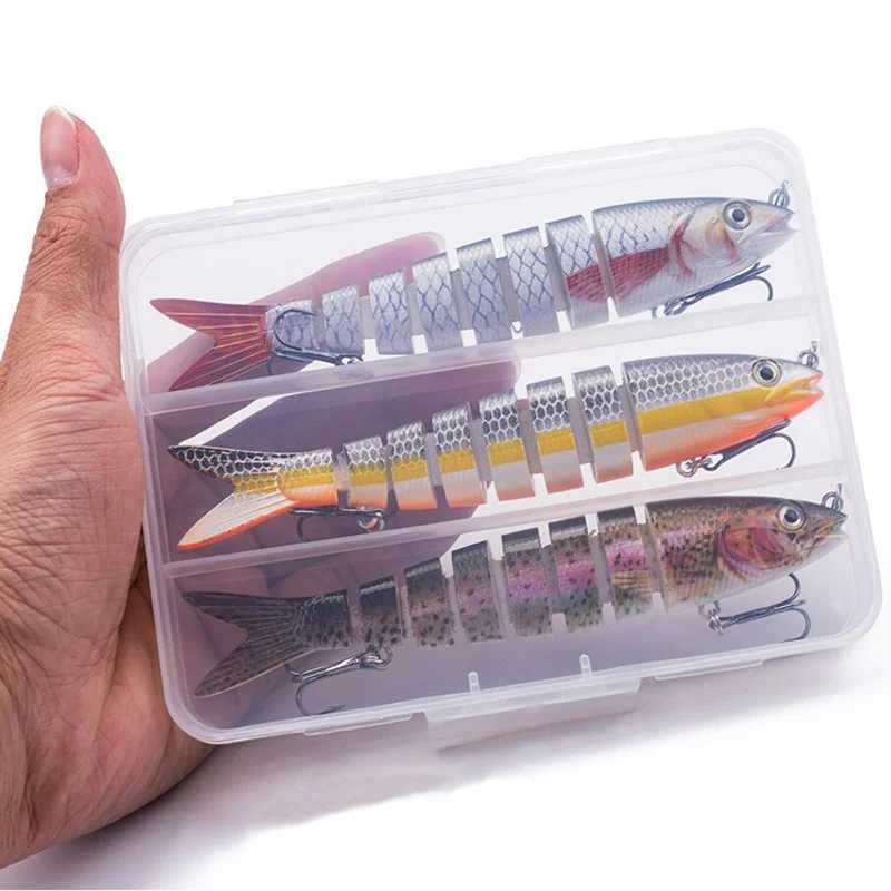 3pcs 8 Segment Fishing Lure Multi Jointed Swimbait Artificial Bait Slow Sinking Bionic Fishing Bait Cool Fishing GearXJ250122