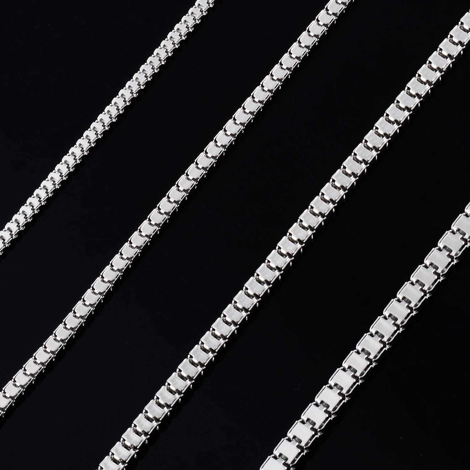 1.6/2/2.5/3mm Width Stainless Steel Square Box Link Chain Necklace Gold Color Hip Hop Choker Jewelry for Women MenXJ250121