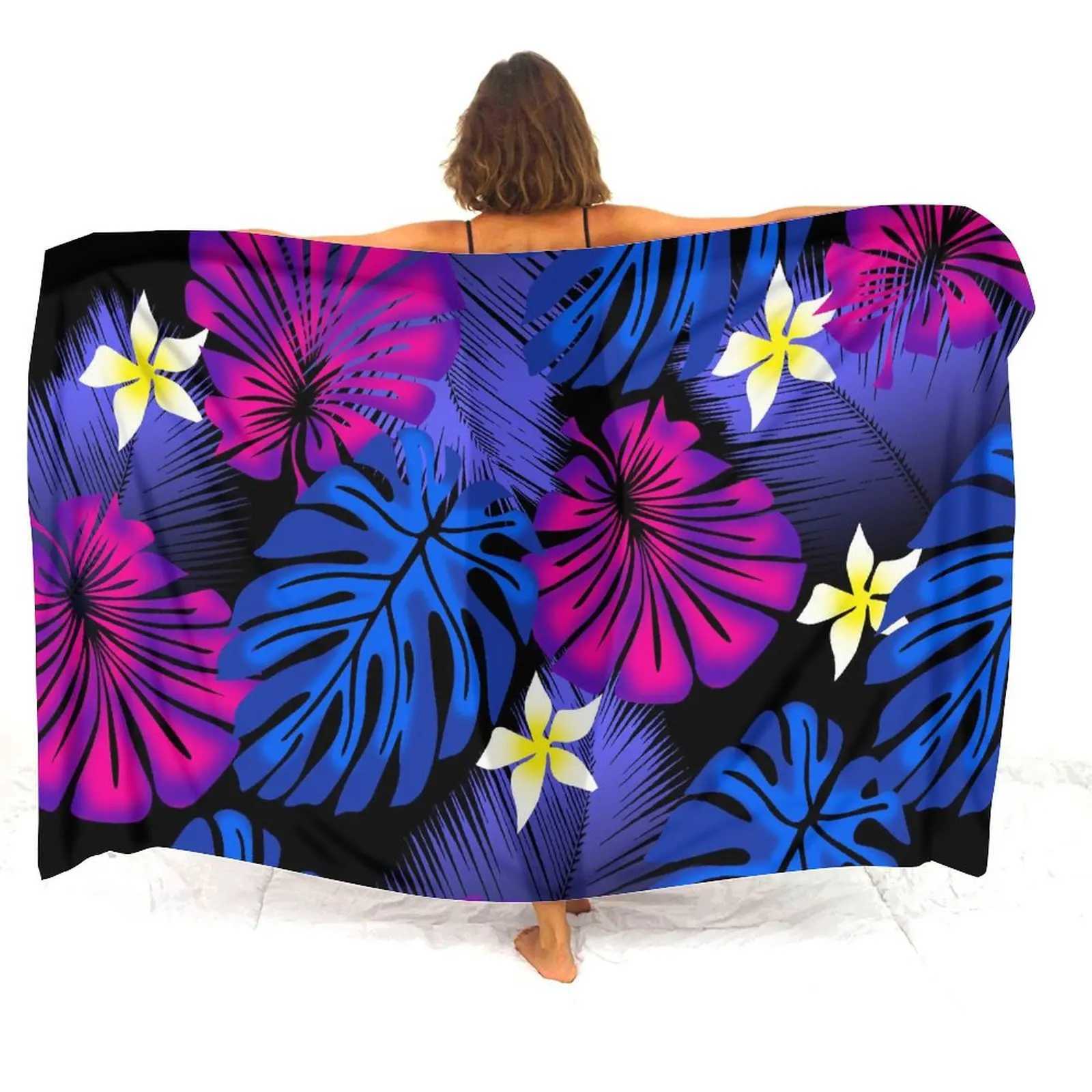 Polynesian Tribal Peoples Printed Scarf Sarong Retro Design Large Size Ladies Custom Beach Coat Smock Summer W250120