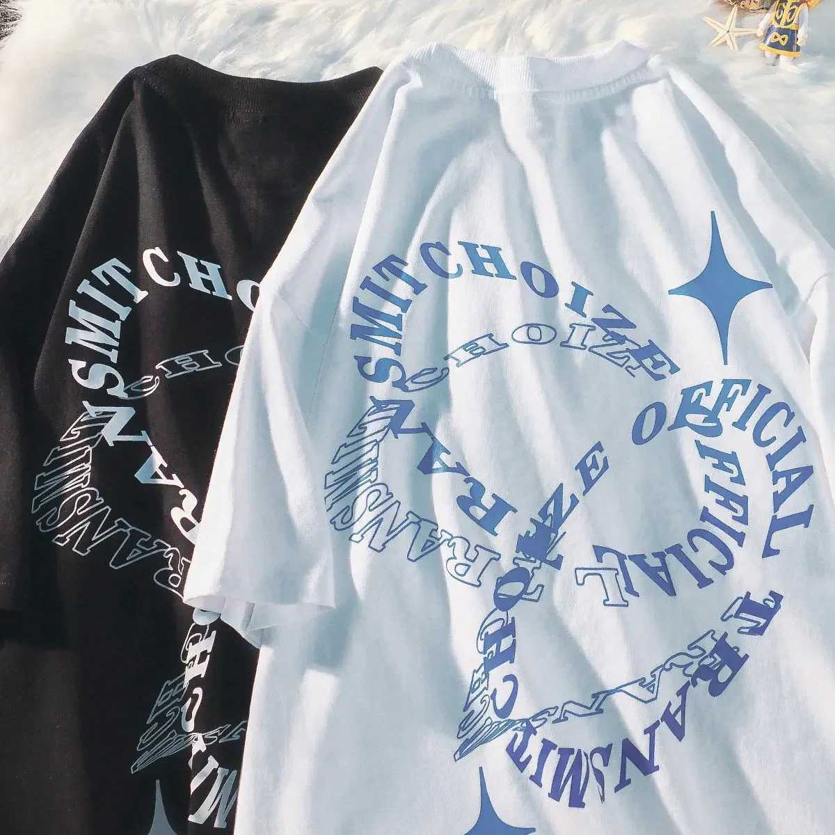 Oversized T Shirt Women Design Sense High Street Print Short Sleeve T-shirt Men Loose Casual Harajuku Female Graphic T Shirts X250203