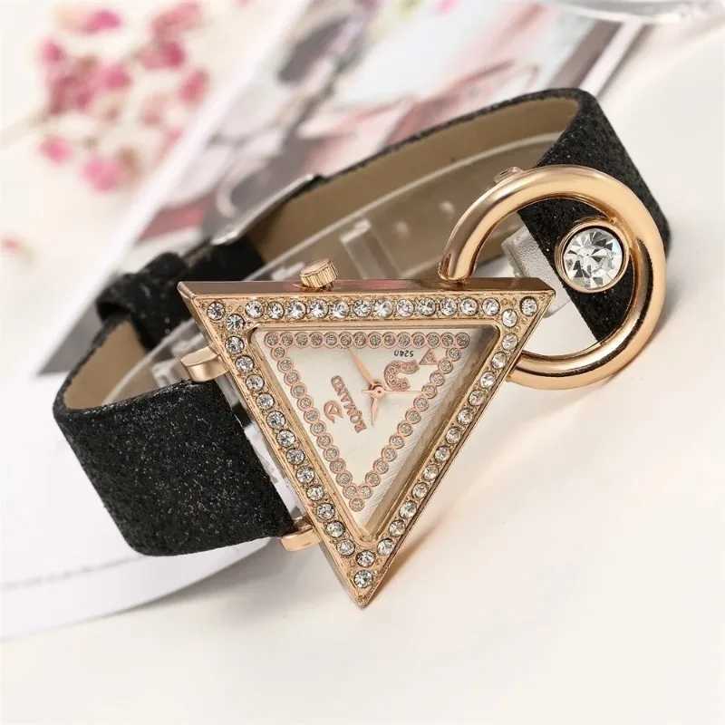 2024 Wen Watches Creative Luxury Triangle Rhinestone Dial Frosted Strap Ladies WristWatch Fashion Quartz Watch Womens Watches X250203