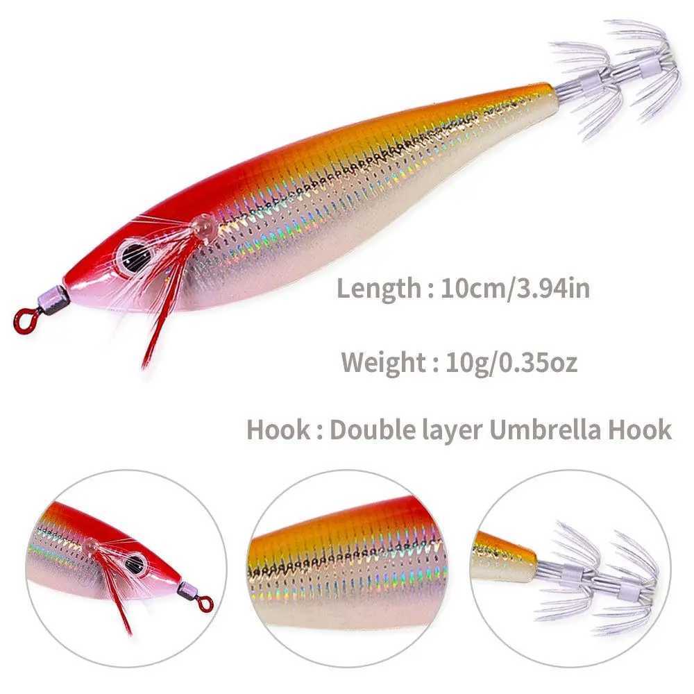 10cm 10g Fishing Lure Artificial Squid Hook Jigs Noctilucent Squid Cuttlefish Jigs Lures Wood Shrimp For Sea FishingXJ250122