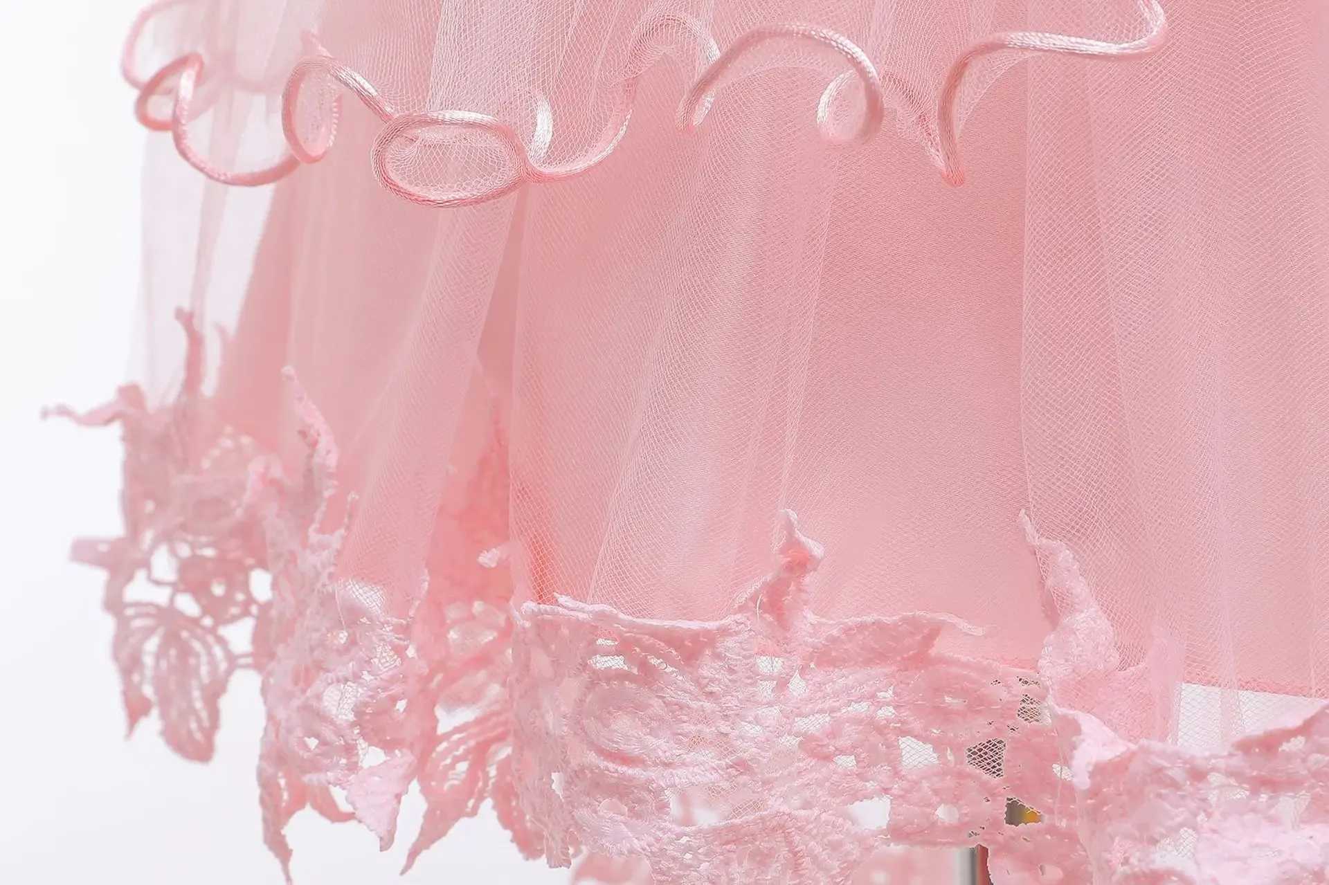 Girl Princess Dress Baby Baptism Lace Solid Long Tailing Dress 1 Year Birthday Party CarnivalBridesmaid Dresses for 0-24Months X250203