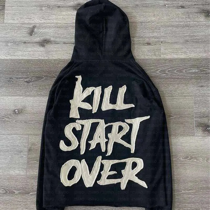Y2k American High Street Trend Jacket Men Creative ed Zipper Hoodie Harajuku Fashion Retro Oversized Sweatshirt Women 250122