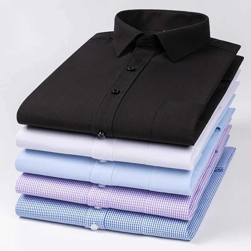 65%cotton plain shirts for men slim fit formal shirt white vintage designer clothing soft office long-sleeve tops New in shirtXJ250121