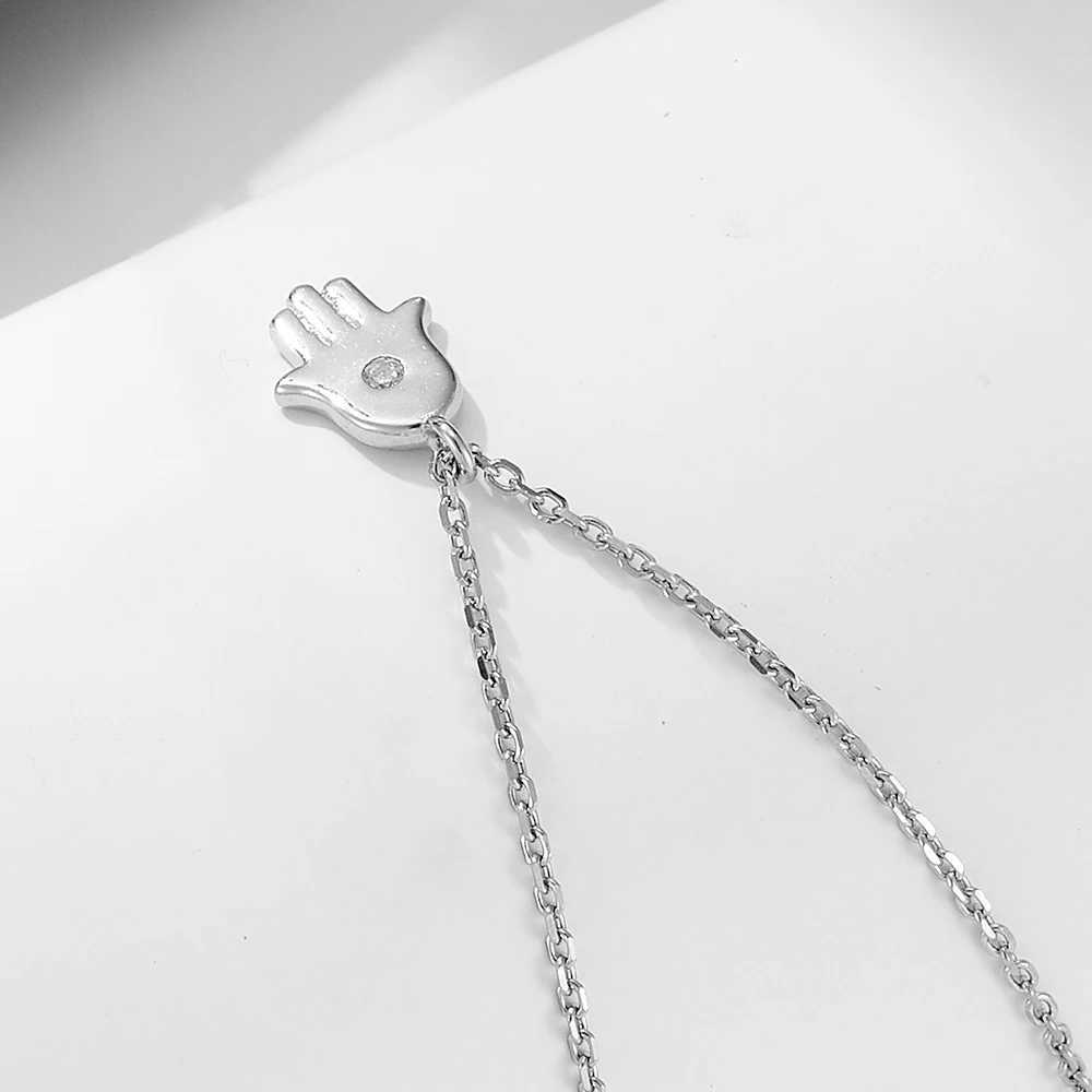 wholesale 925 silver jewelry gold plated insert diamond hamsa pendant necklace for womenXJ250114