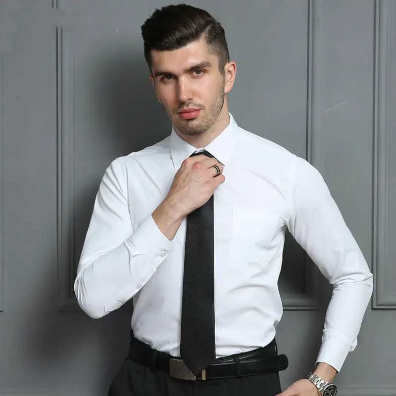 7XL 8XL Mens shirt Long sleeve Spring and Autumn cotton fashion formal Business casual Breathable high quality wear freeXJ250121