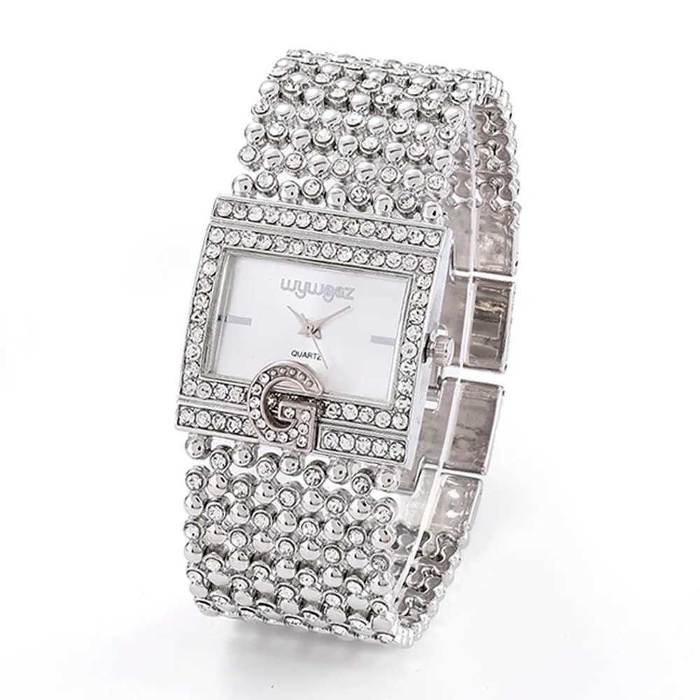 Brand Luxury Casual Wen Square Fl Diamond Bracelet Watch Analog Quartz Movement Wrist Watch Watches Ladies Watch X250203