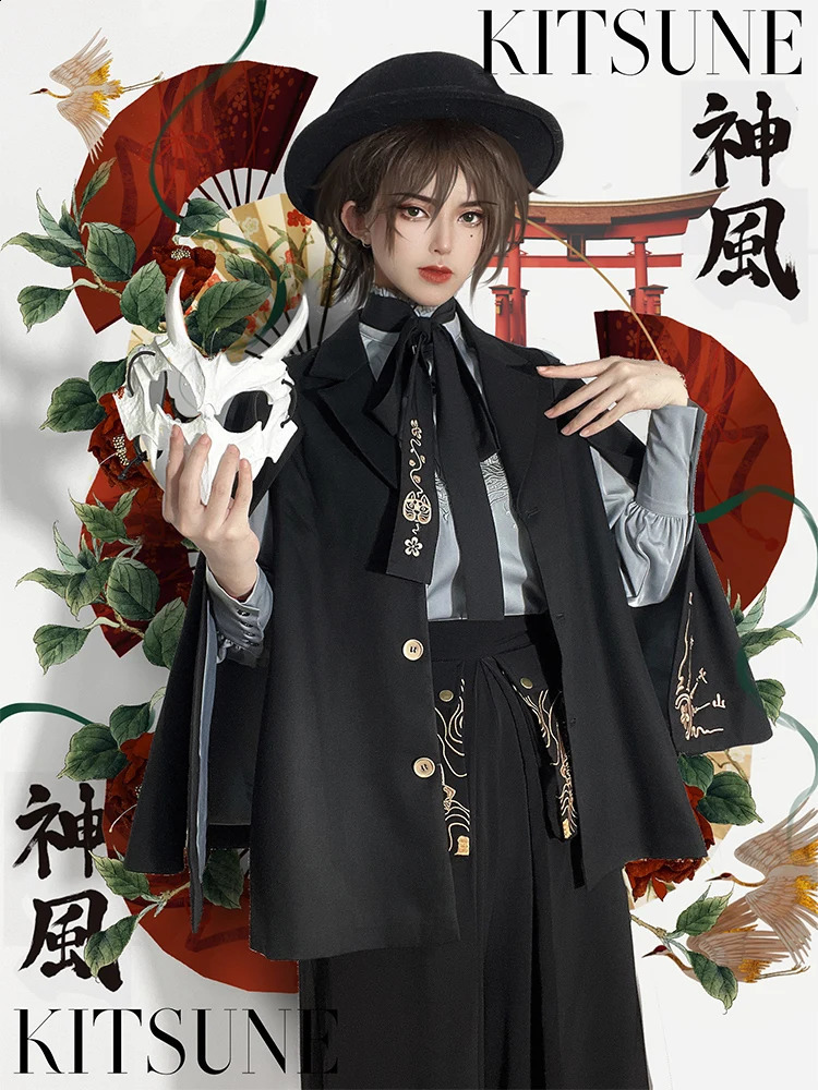 Chinese Style National Style Han Elements Embroidery Cloak Coat Cloak Retro Academic Atmosphere Shawl Tops Cos Cosplay 250121