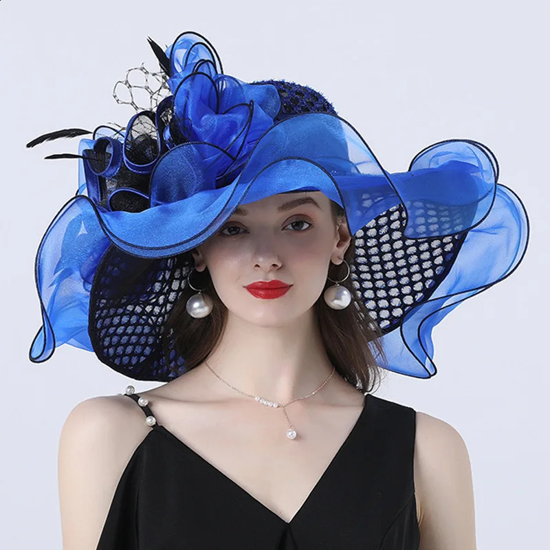 Lady Derby Dress Church Cloche Hat Bow Bucket Wedding Bowler Caps for Party Performance 250118
