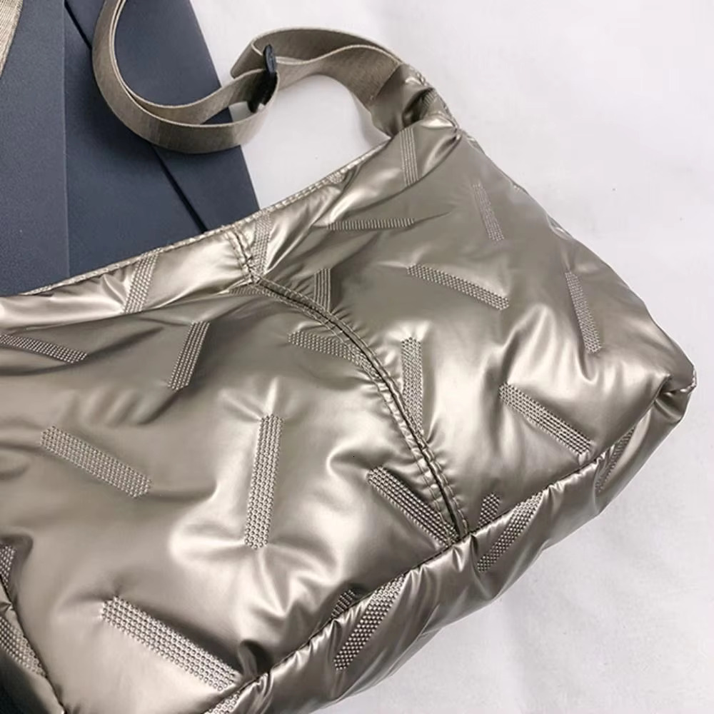 Dumpg Bright Space Cotton Tote Large Capacity Shoulder Crossbody Bag Sier Lightweight Nylon Handbag Girls