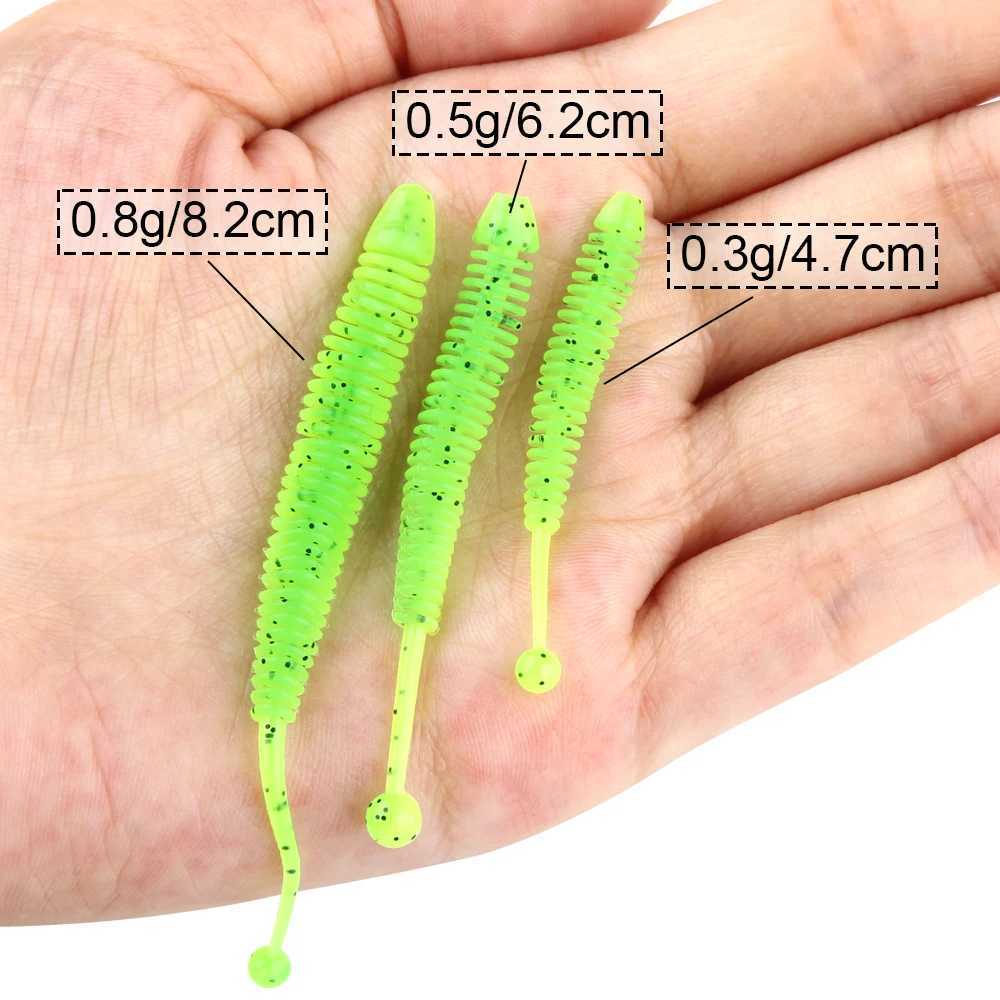 Spinpoler Soft Bait Fishing Lure Shad Stick Worm Sea Bass Fake Earthworm Artificial Trout Bass Drop Shot Perch Leurre 10pcs/PackXJ250122