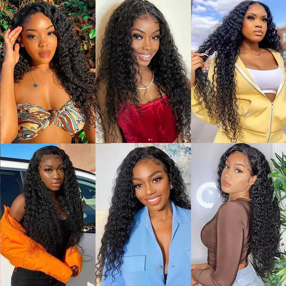 15A 30 32 Inch Bundles With Clo 4X4 Lace Deep Wave Human Hair Bundle 100% Virgin Human Hair Curly Bundles Human Hair WeavingXJ250120