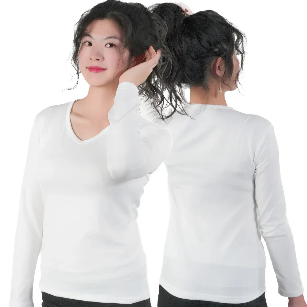 Womens Tshirt Slim Fit HighElastic Nylon Undershirt Soft CloseFitting And Comfortable Black White Tee Clothing 250122