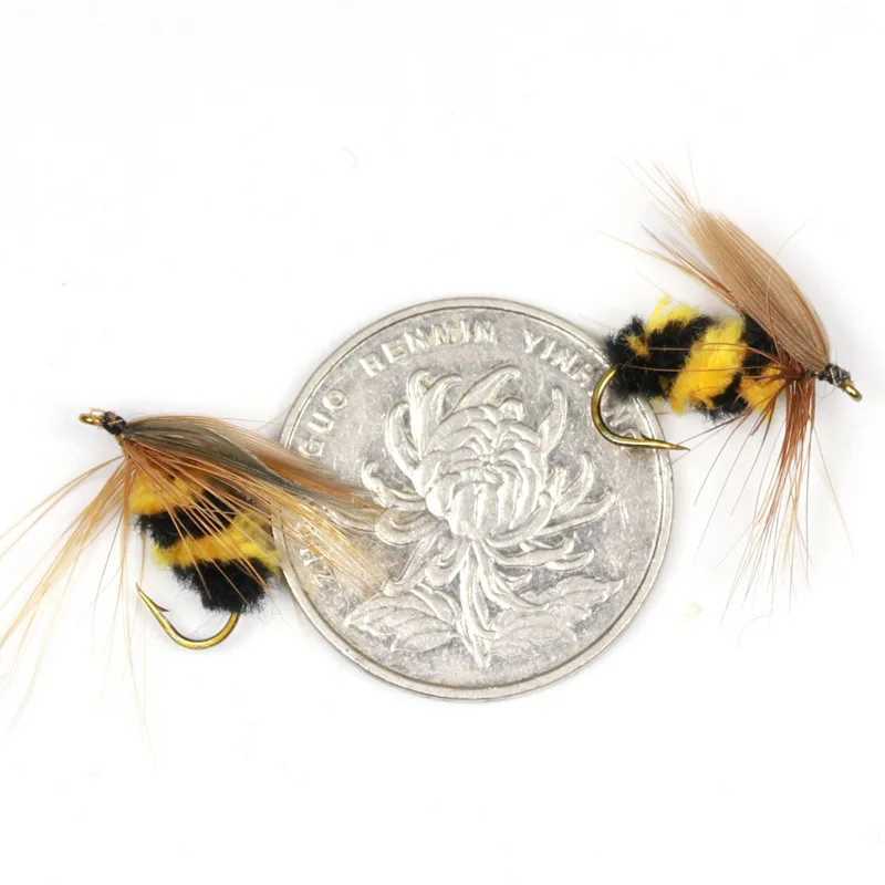 10pcs #10 Artificial Insect Bait Lure Bee Fly Trout Artificial Fishing Lures 15mm Outdoor Fishing Insects Baits Lure SetXJ250122