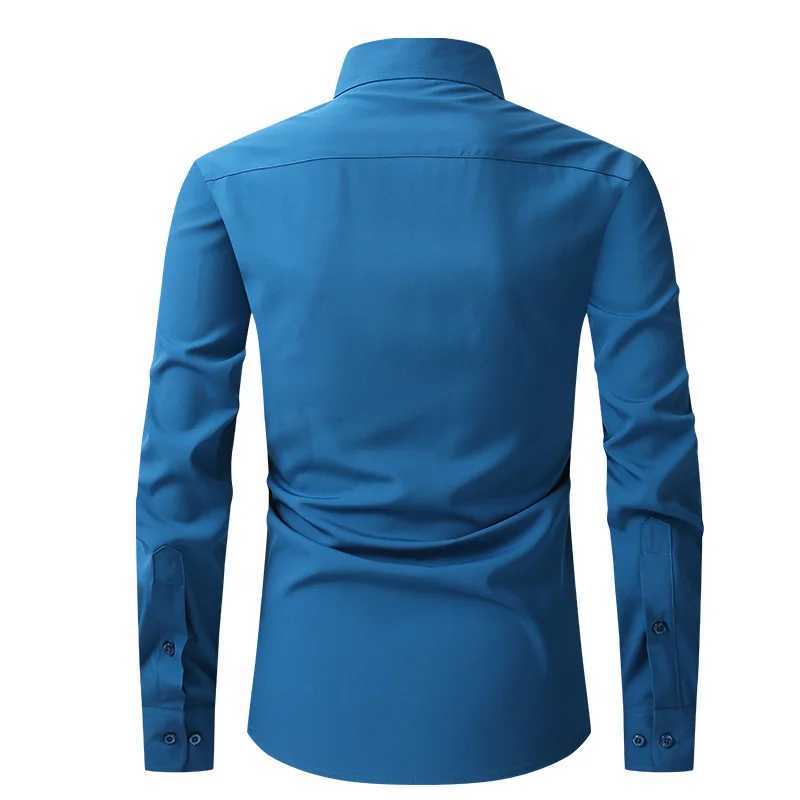 New spring and summer American mens shirt business casual long sleeve slim professional formal wear free ironing solid colorXJ250121