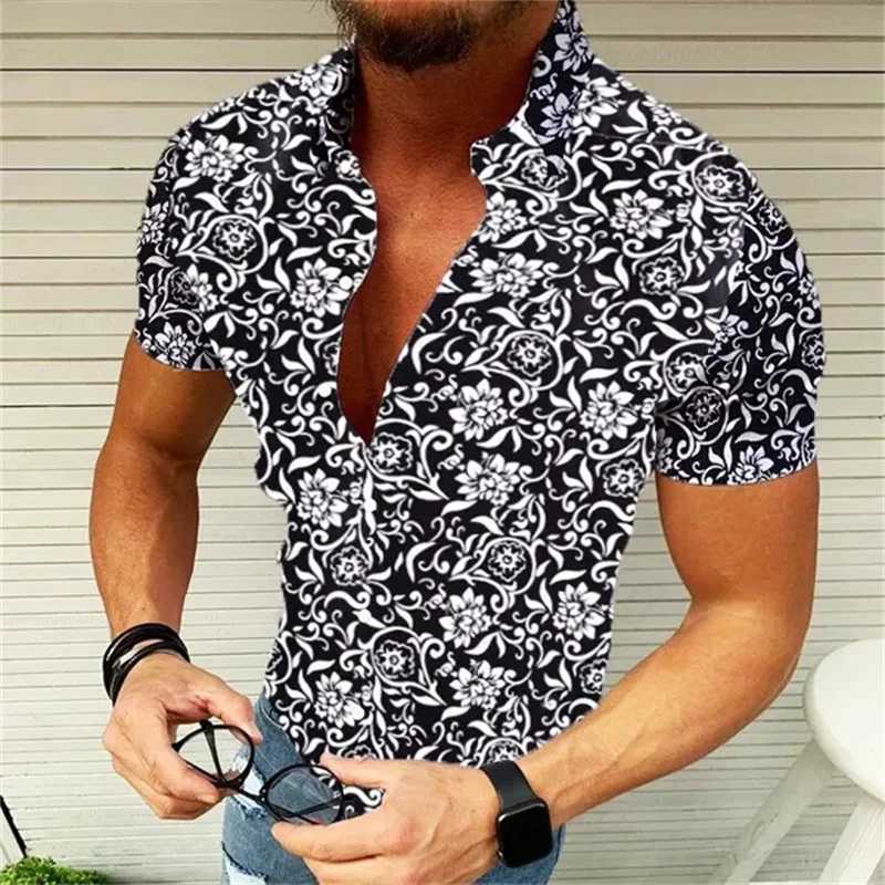 Mens New fashion trend Plaid Shirt Short Sleeve Slim Button Lapel Shirt Casual in Spring and summer Top clothing Single shirtXJ250121