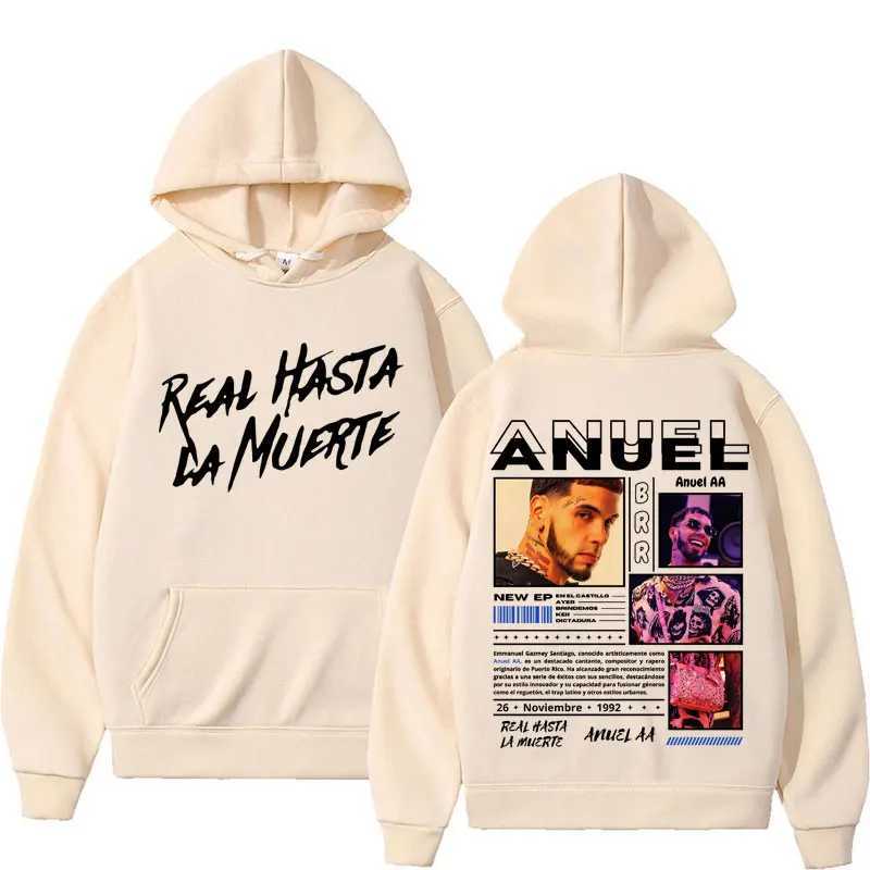Rapper Anuel AA Real Hasta La Muerte Hoodies Men Women Hip Hop Retro Style Sweatshirt Pullover Harajuku Fashion Oversized HoodedXJ2500118
