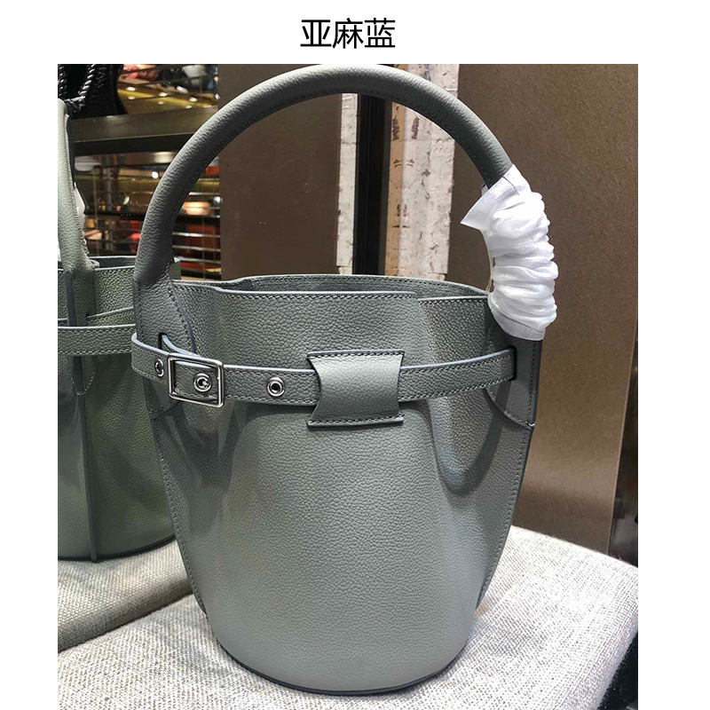 Bag New Lychee Patterned Bucket Big Cowhide Women's Handbag, Single Shoulder Diagonal Cross Bag, Small Bag