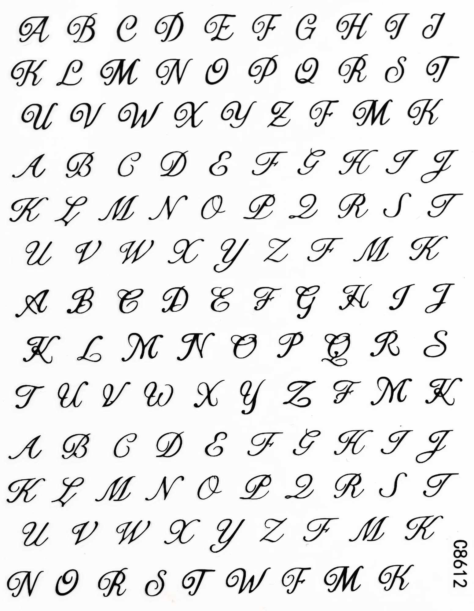 4Sheet/Set Roman Letter Nail Stickers 3D Laser Gold/Silver/Black/White Letter Nail Decal DIY Old Alphabet Manicure Slider NK*4XJ250120