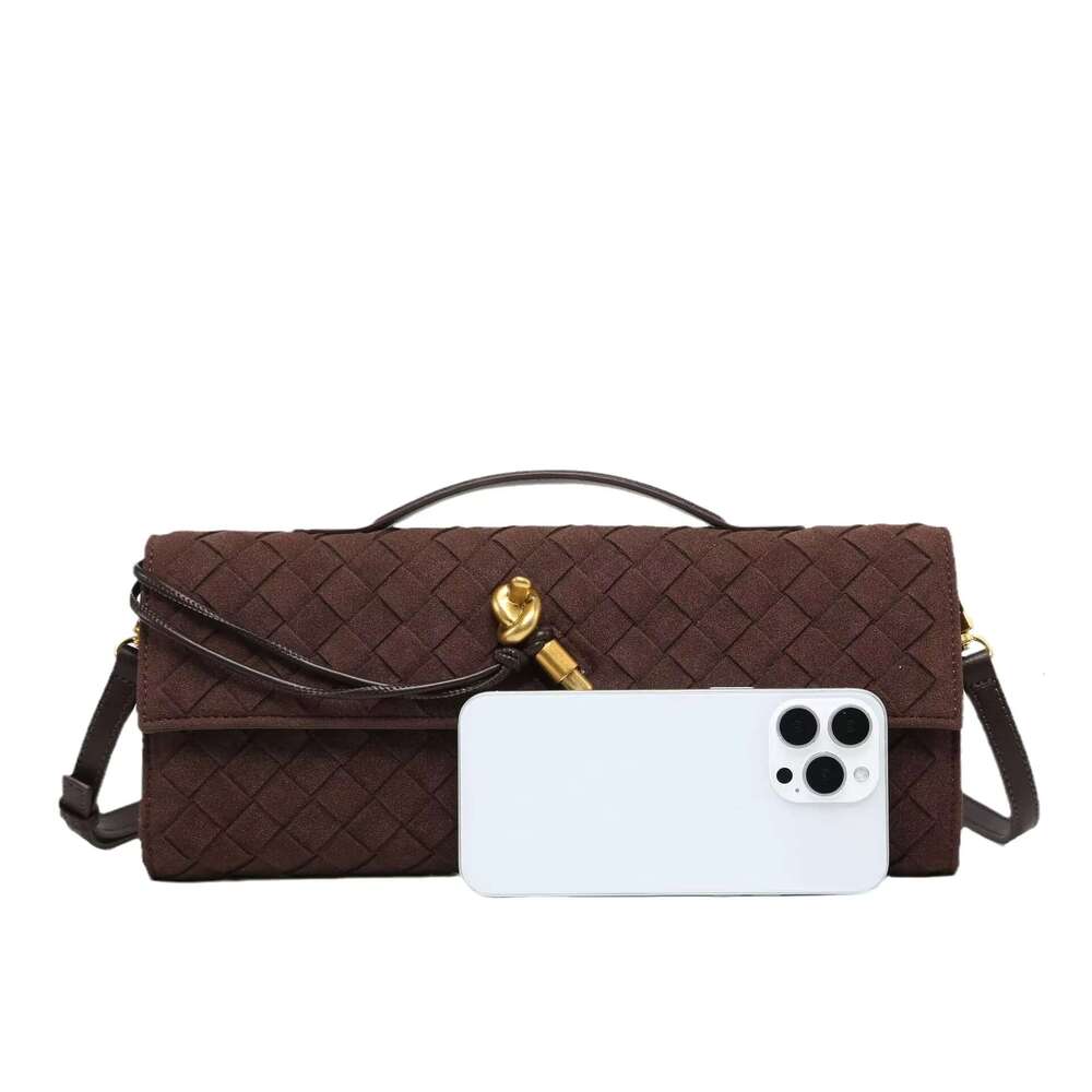 Vintage Matte Finish Handmade Woven Shoulder Crossbody Buckle Bag Artificial Leather Ing Neutral Minimalist Style