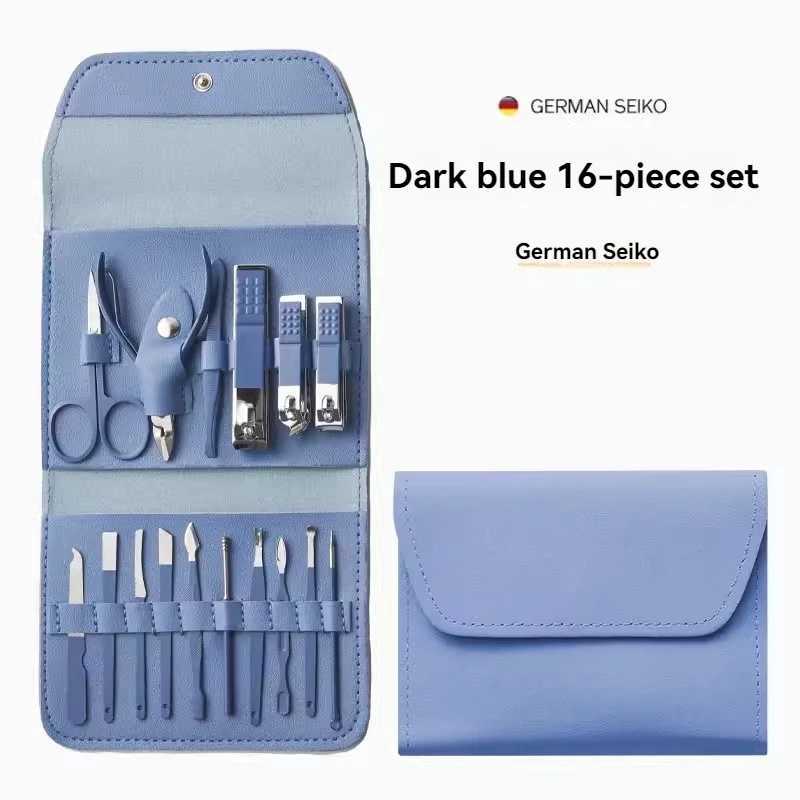 14 piece set of stainless steel nail clippers foldable package finger nail clippers ear picks spoons nail trimming toolsXJ250116