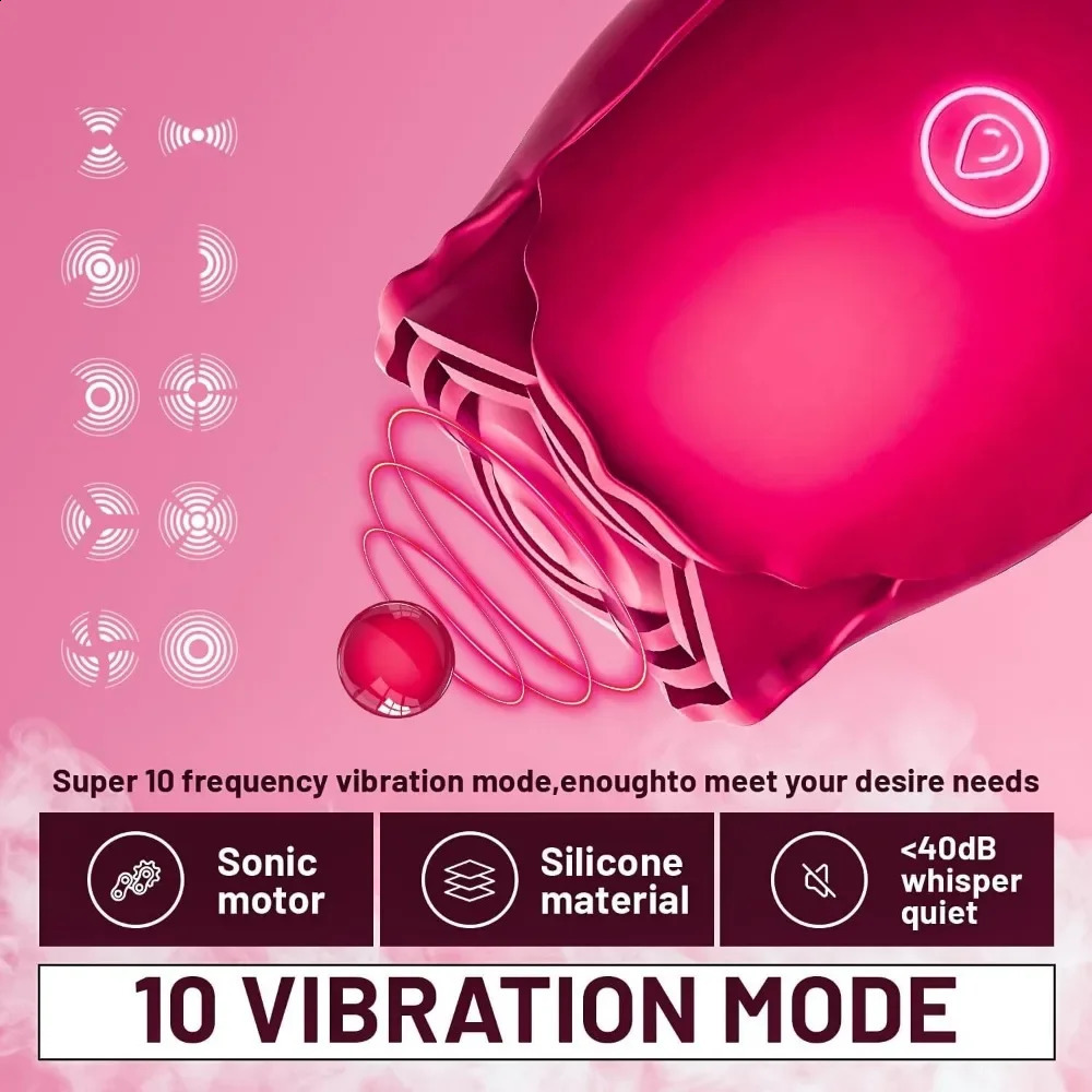 Powerful Sucking Rose Vibrator Toy for Women Vacuum Stimulator Oral Nipple Clit Sucker Female Sex Toys Goods Adults 250121