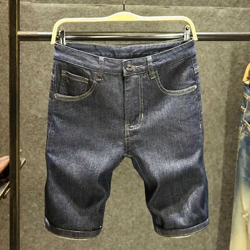 New fashion designer knee length denim shorts mens casual luxury brand street clothing denim printed summer shorts X250203