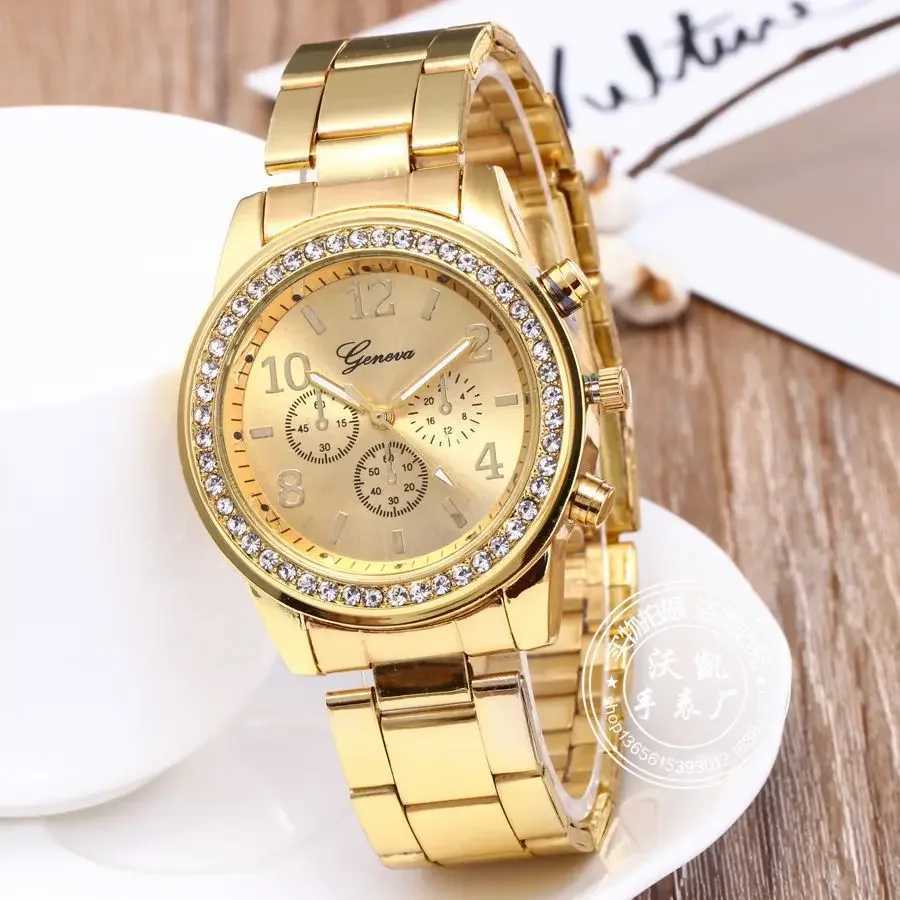 Luxury Womens Watch Business Fashion Watch Casual Round Rhinestone Watches Solid Stainless Steel Strap Wristwatch X250203