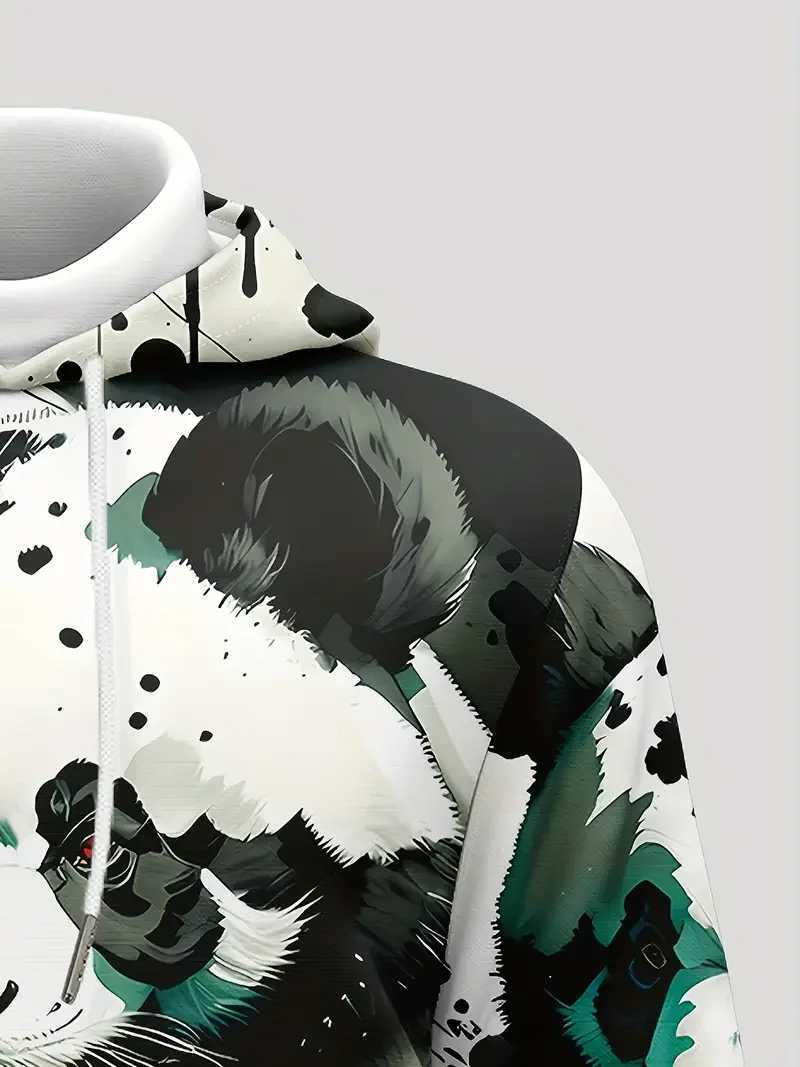 Mens Hoodie 3d Panda Harajuku Print Top Mens Hooded Sweatshirt Oversized Vintage Male Clothing Autumn Long Sleeve PulloverXJ2500118