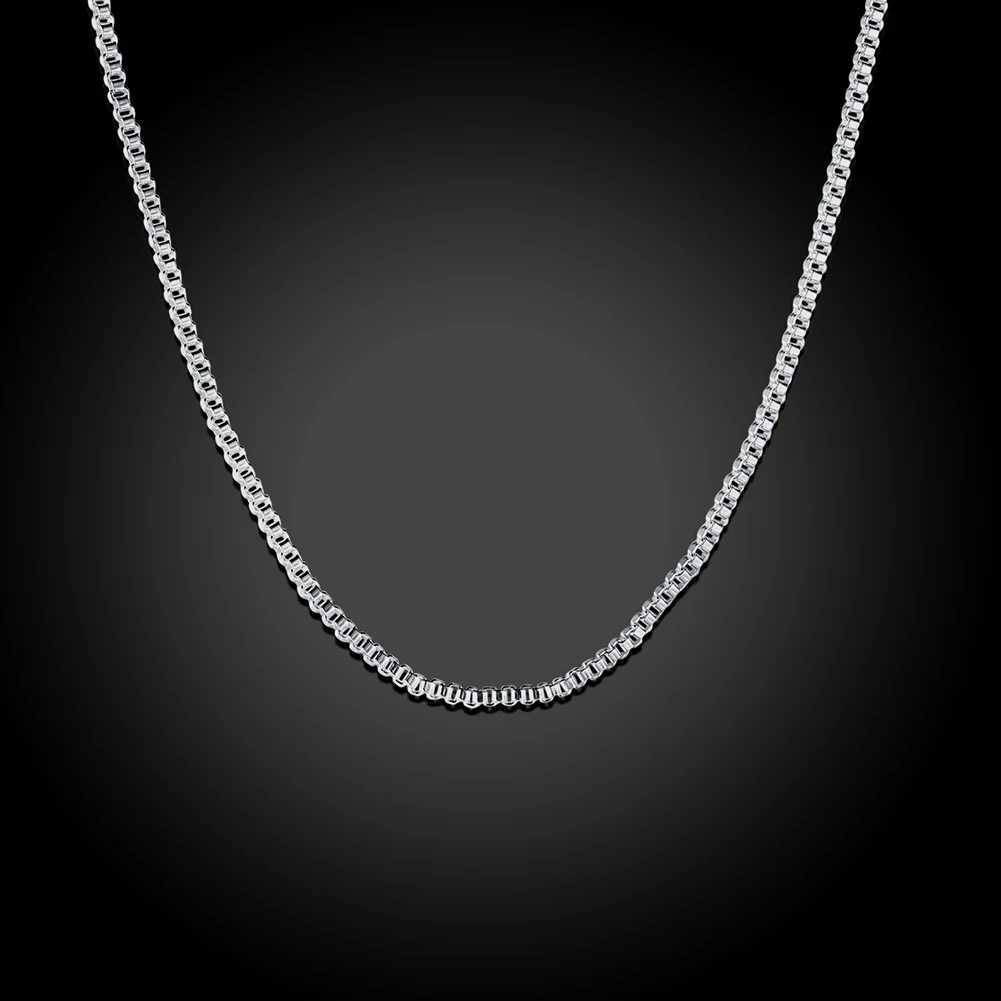 10pcs 16-24inch 925 Sterling Silver fashion 1MM Box chain for women Men necklace Charms wedding party jewelry Christmas giftsXJ250114
