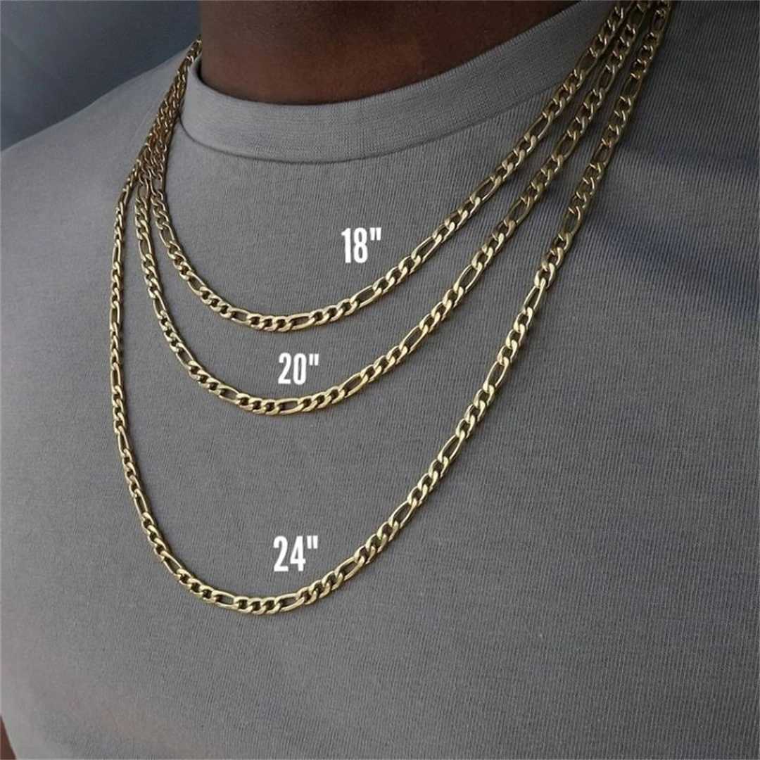 Fashion New Figaro Chain Necklace Mens Punk Silver Color Stainless Steel Long Necklace Mens Hip Hop Jewelry GiftXJ250121