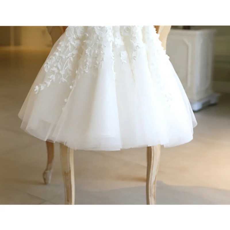 Flower Girl Wedding Dress For Baby Girls Infant Lace Patchwork White Ball Gowns Children Baptism Eid Formal Elegant Dresses X250203