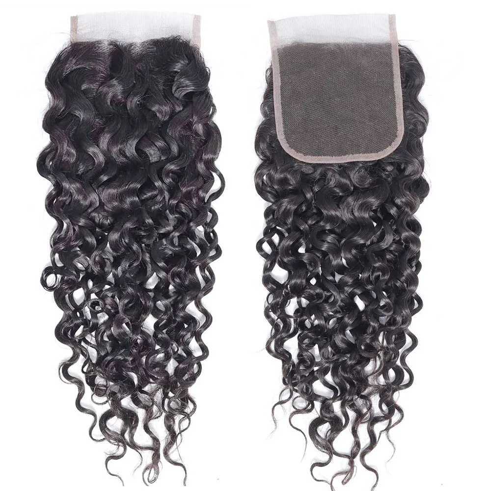 30 Inch Water Wave Bundles with HD Lace Clo Brazilian Raw Human Hair Bundles with Clo Wet And Wavy Bundles with CloXJ250120