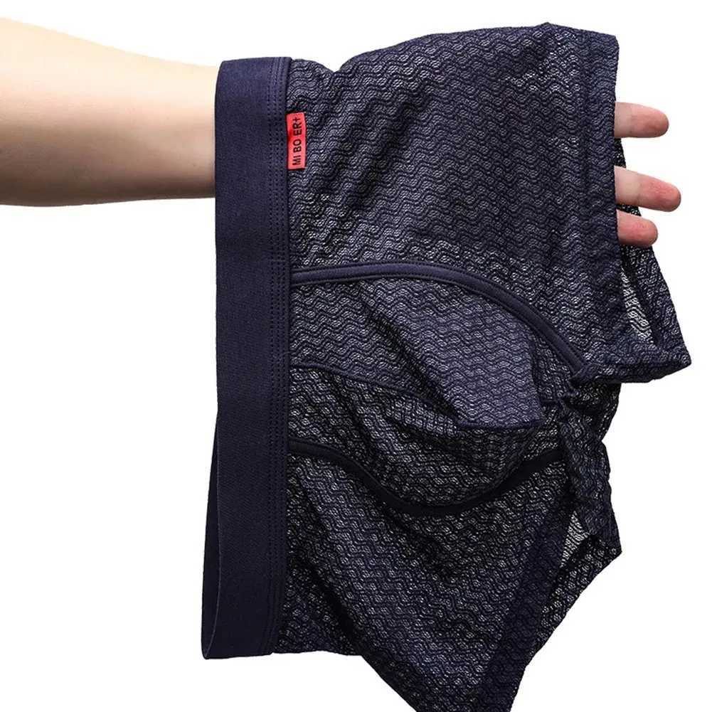 1 PCS Mens Sexy Mesh Middle Waist Underwear Ultra-Thin Sissy Pouch Briefs Homme Solid See Through Underpants Breathable PantiesXJ250114