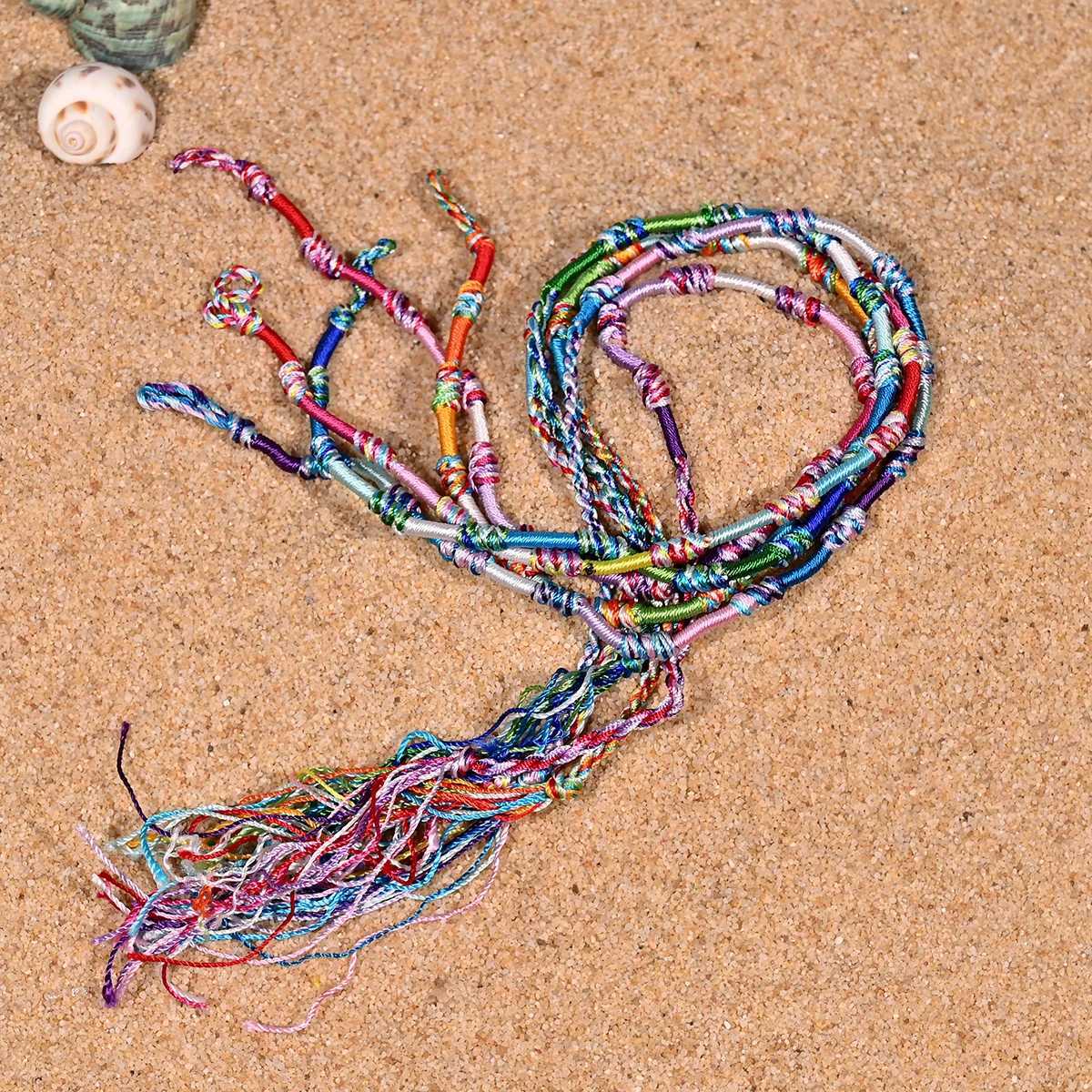 Summer Beach Woven Rope Tassel Anklet For Girl Fashion Beautiful Bohemia Bracelets Anklet Jewelry For WomenXJ250121